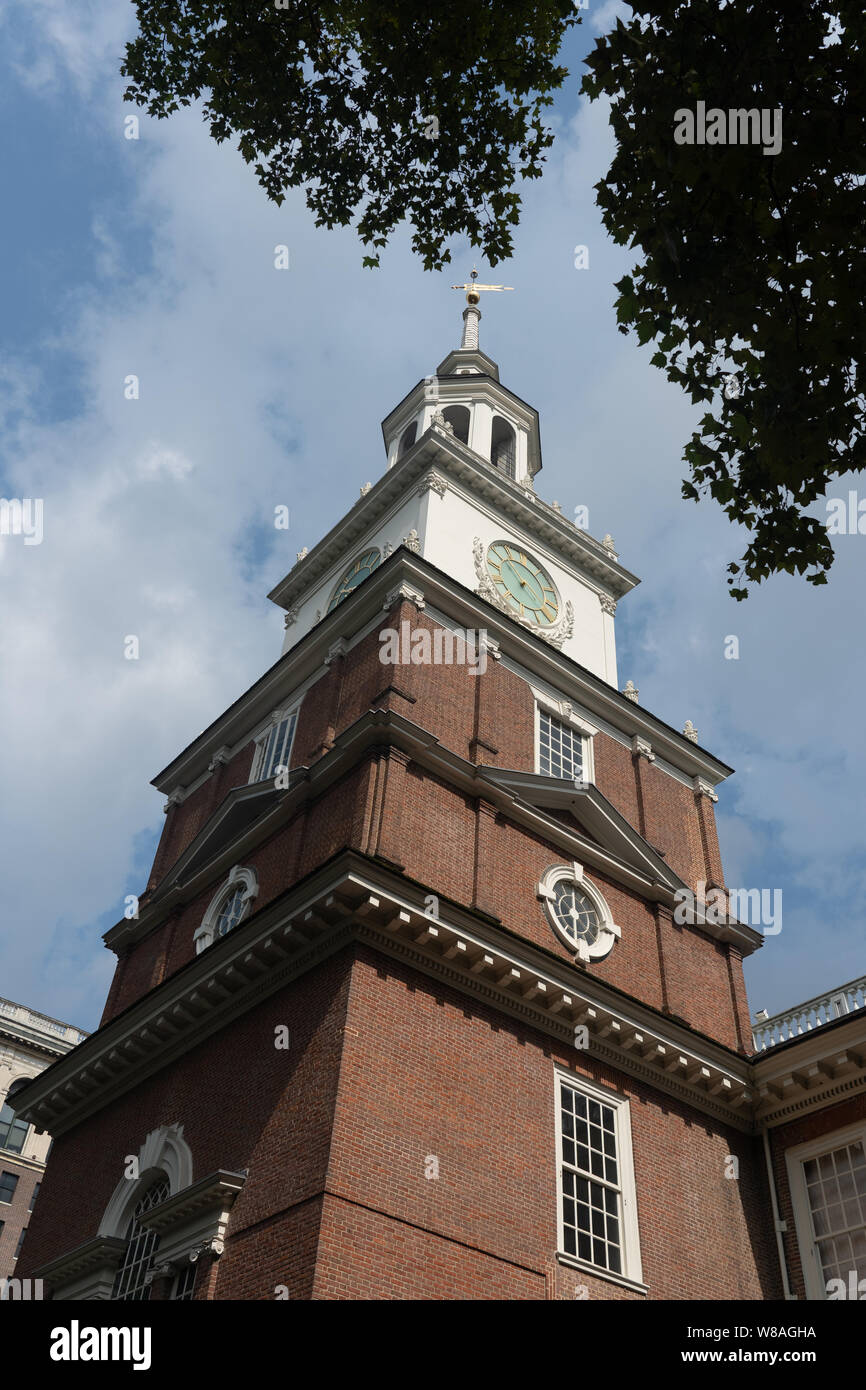 Die Independence Hall ist das Gebäude, in dem sowohl die Vereinigten Staaten als der Unabhängigkeitserklärung und der Verfassung der Vereinigten Staaten diskutiert und angenommen Stockfoto
