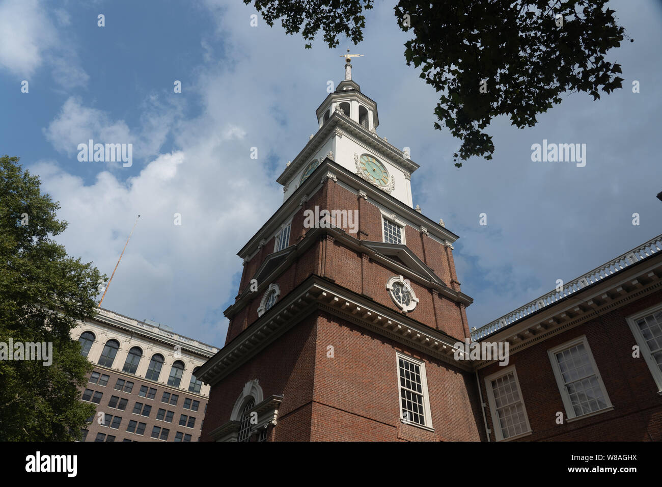 Die Independence Hall ist das Gebäude, in dem sowohl die Vereinigten Staaten als der Unabhängigkeitserklärung und der Verfassung der Vereinigten Staaten diskutiert und angenommen Stockfoto