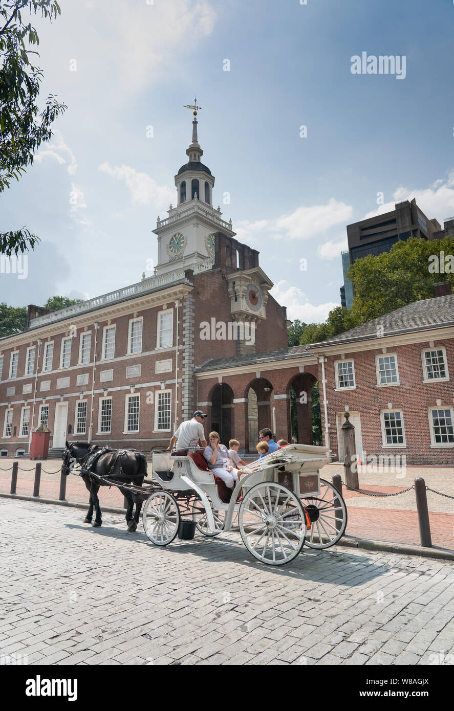 Die Independence Hall ist das Gebäude, in dem sowohl die Vereinigten Staaten als der Unabhängigkeitserklärung und der Verfassung der Vereinigten Staaten diskutiert und angenommen Stockfoto