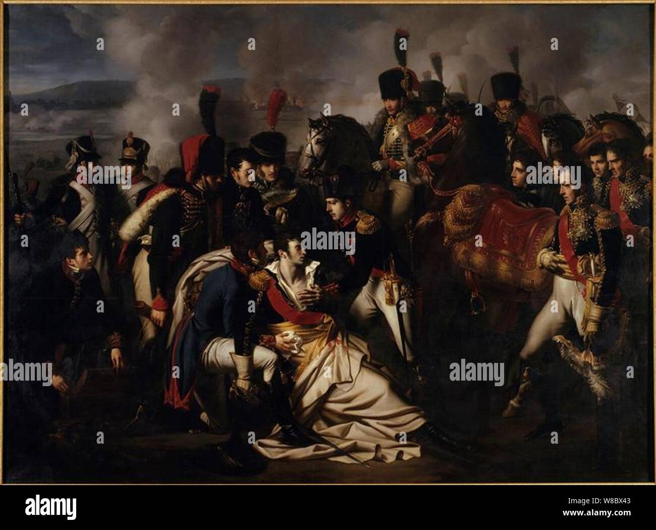 Derniers moments Maréchal Lannes à la Bataille d'Essling (Albert Paul Bourgeois). Stockfoto