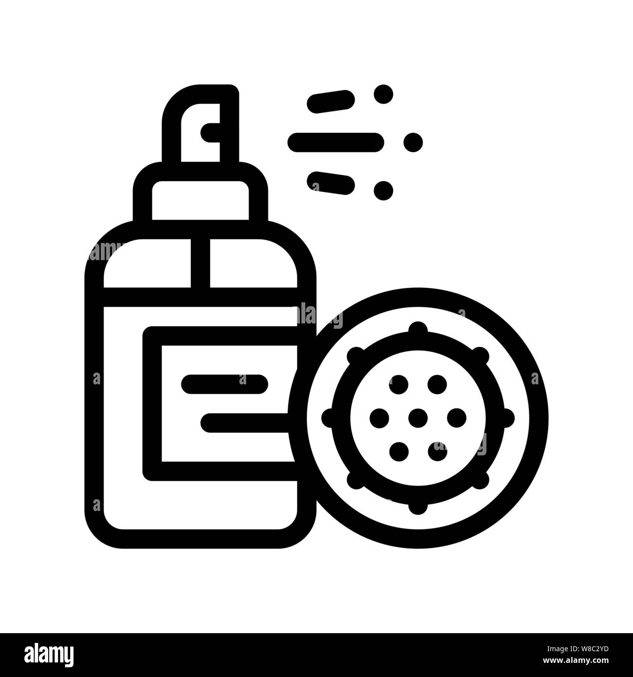 Antibacteria Spray töten Mikrobe Vektor Zeichen Symbol Stock Vektor