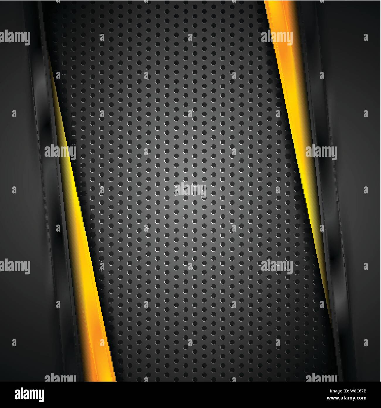 Abstrakte dunkel-gelb und schwarz Technologie Hintergrund. Vector Illustration Stock Vektor