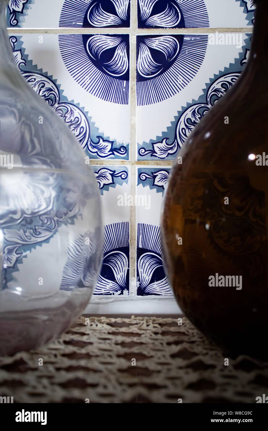 Alten portugiesischen Fliesen. Klassische Architektur und Kirche aus Portugal. Jahrgang kulturellen Stil. Stockfoto