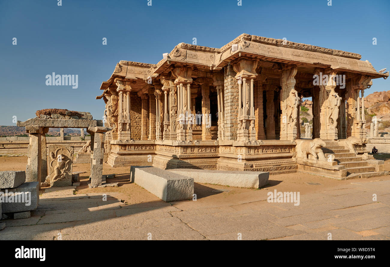 Vijaya Vittala Tempel, Hampi, UNESCO-heritge Website, Karnataka, Indien Stockfoto