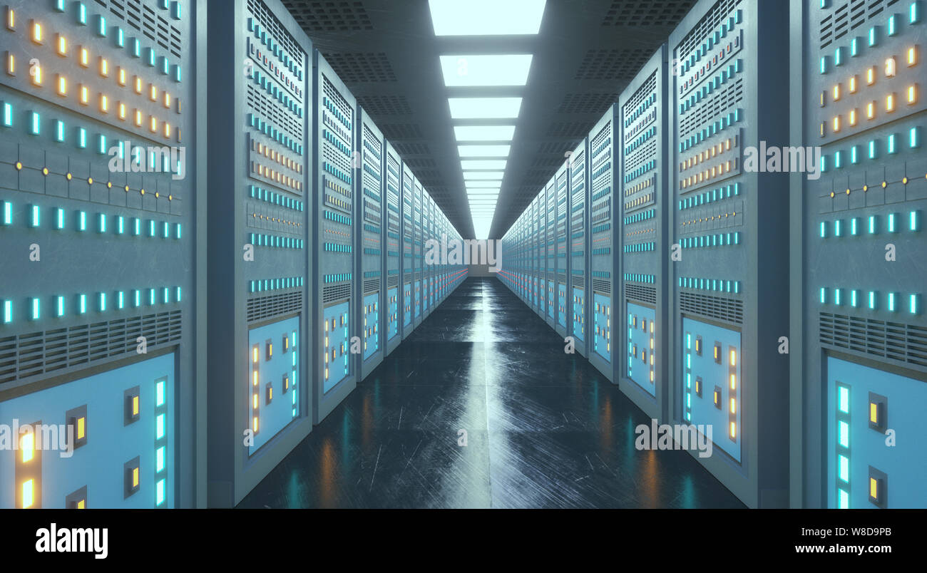 3D-Rendering. Renderfarm Konzept Stockfoto