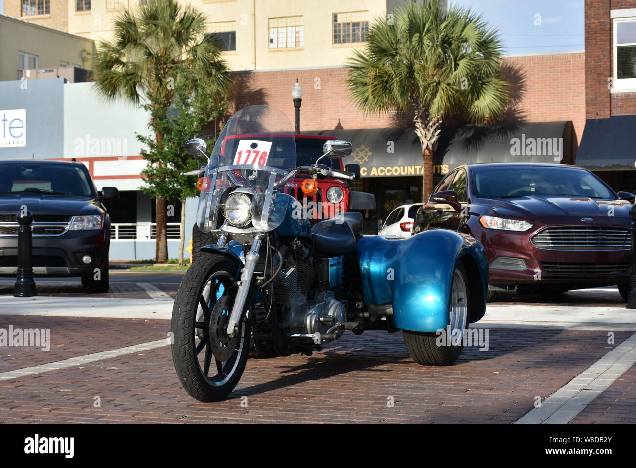 Ich habe diese Foto einer Harley Davidson Sportster am Cruisin' Winter Haven Car Show im Winter Haven, Florida am 4. Mai 2019. Stockfoto