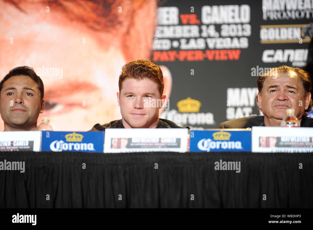 Boxer Saul "CANELO" Alvarez nimmt an einer Presse Konferenz in Los Angeles. Live am 2. Juli 2013 in Los Angeles, Kalifornien. Stockfoto