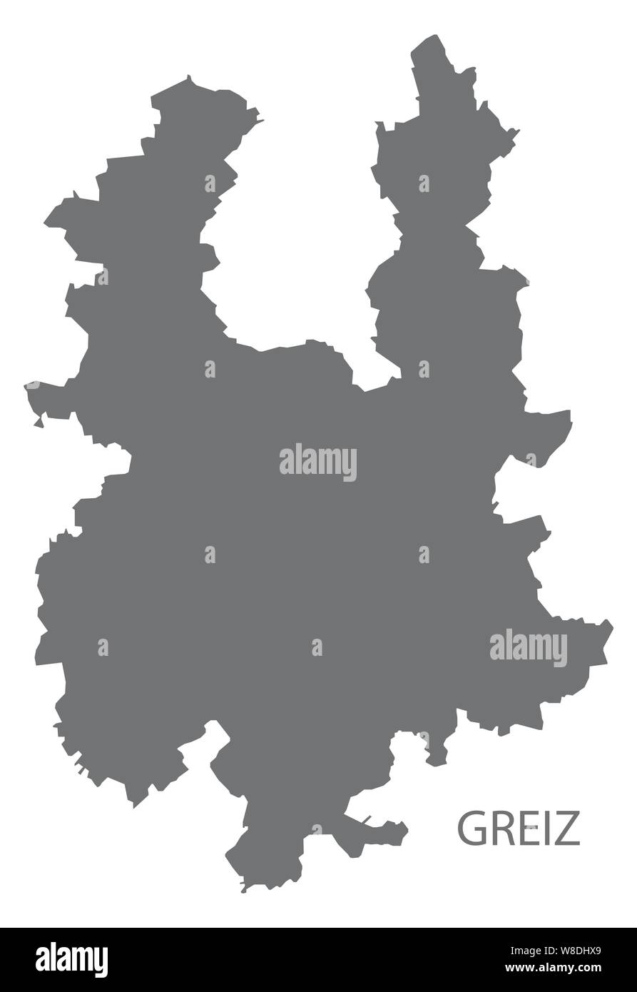 Greiz gray county Karte von Thüringen, Deutschland Stock Vektor