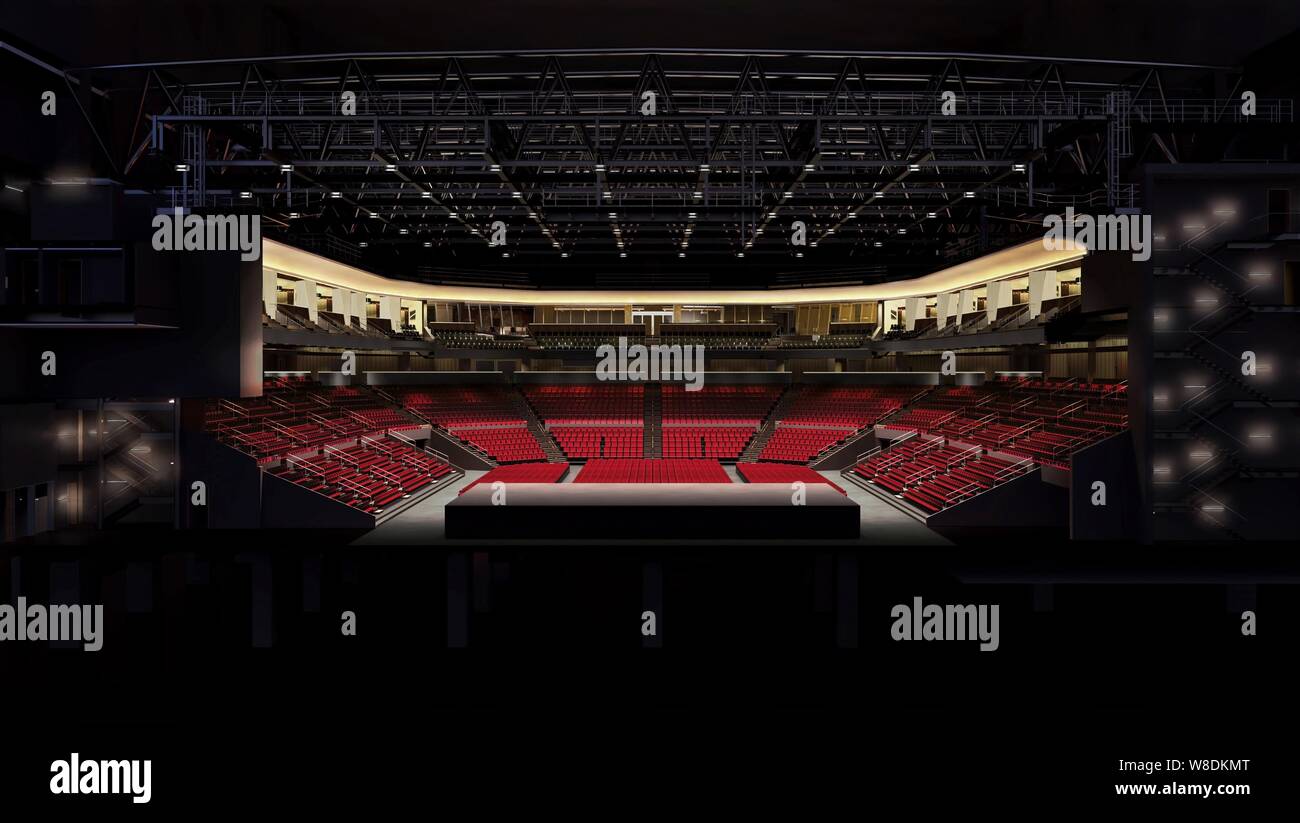 Innenansicht des Studio City Event Center (SCEC) in Studio City Macau in Macau, China. Stockfoto