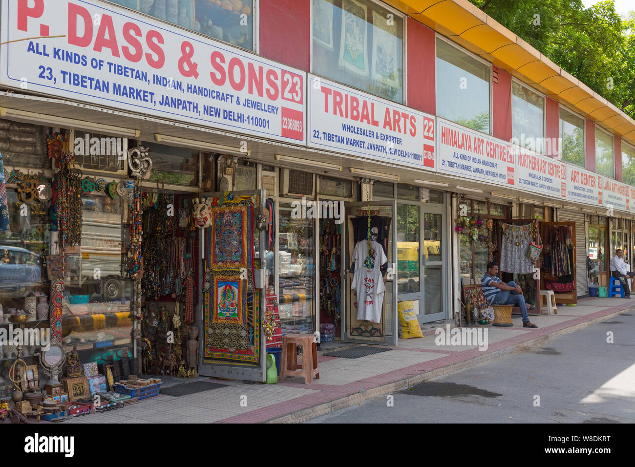 Der tibetische Markt Janpath, New Delhi Stockfoto