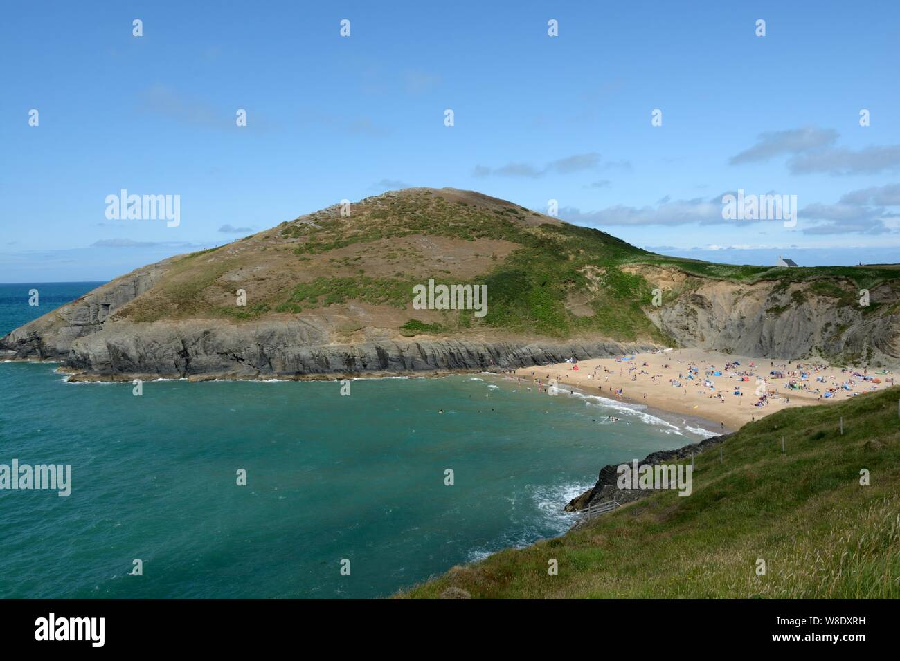 Mwnt Strand von Ceredigion Coast Path Cardigan Bay West Wales Küste Wales Cymru GROSSBRITANNIEN Stockfoto