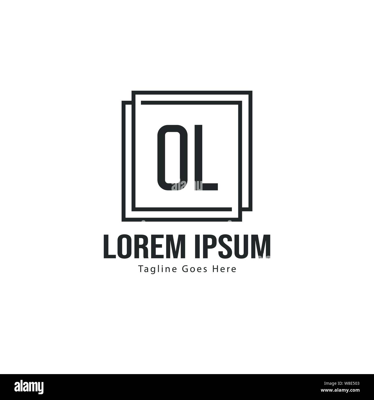 Erste OL logo Vorlage mit modernen Rahmen. Minimalistische OL schreiben logo Vector Illustration Design Stock Vektor