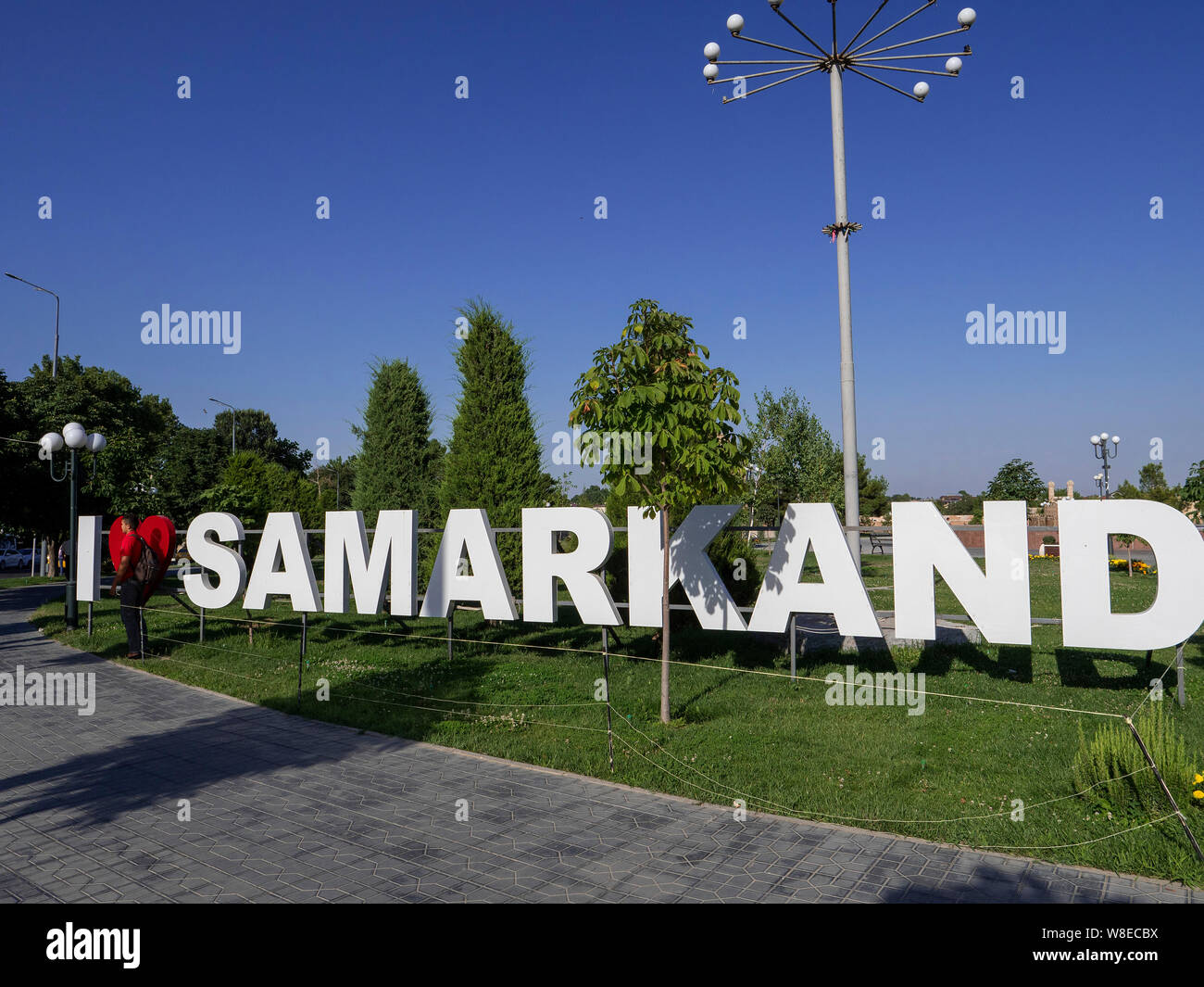 Ich liebe Samrkand logo, Samarkand, Usbekistan, Asien Stockfoto