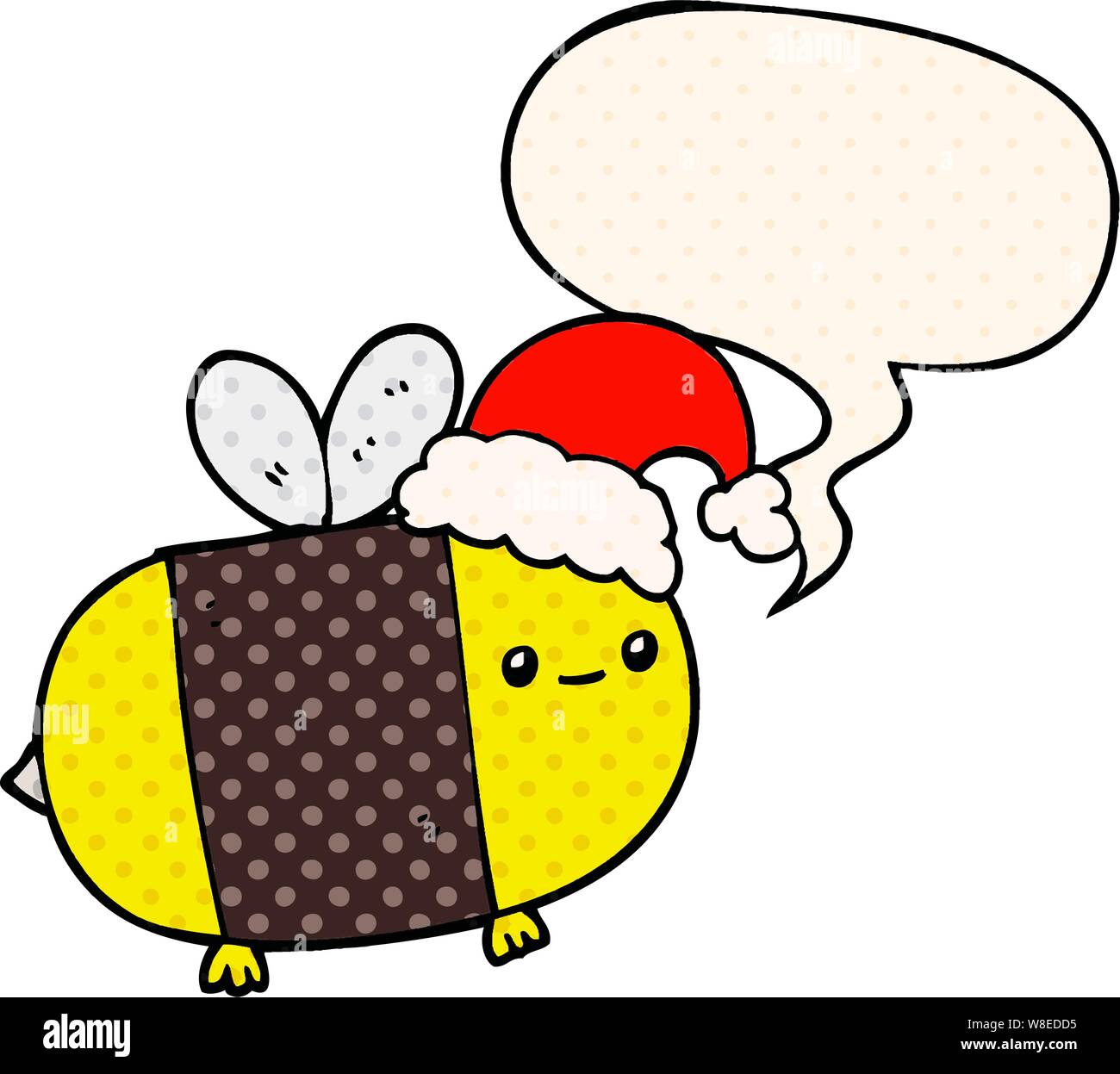 Cartoon Weihnachten Biene Mit Sprechblasen Im Comic Stil Stock Vektorgrafik Alamy