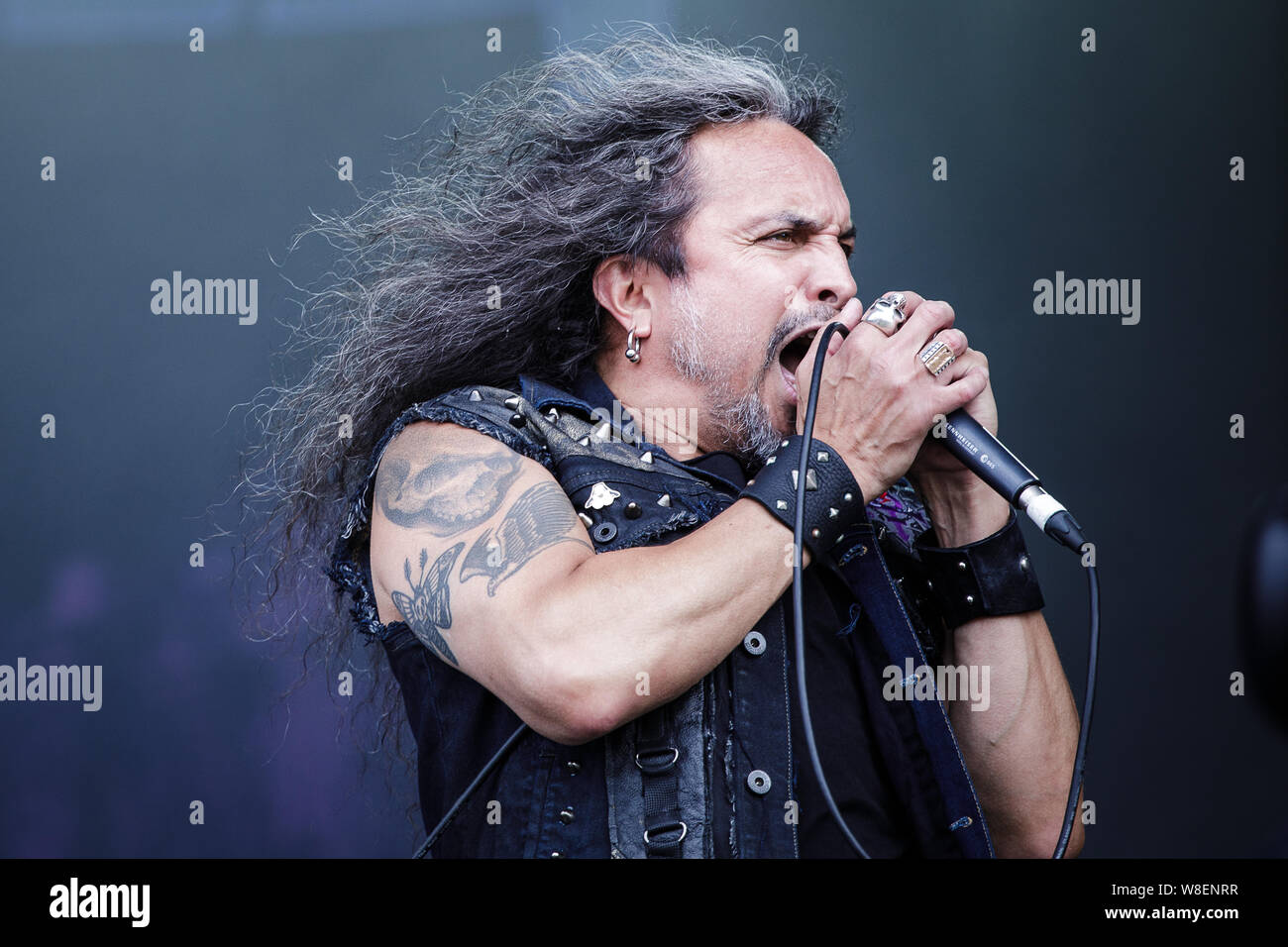 Death Angel live auf der Bühne beim BLOODSTOCK Open Air Festival, UK, 9 Aug, 2019. Stockfoto