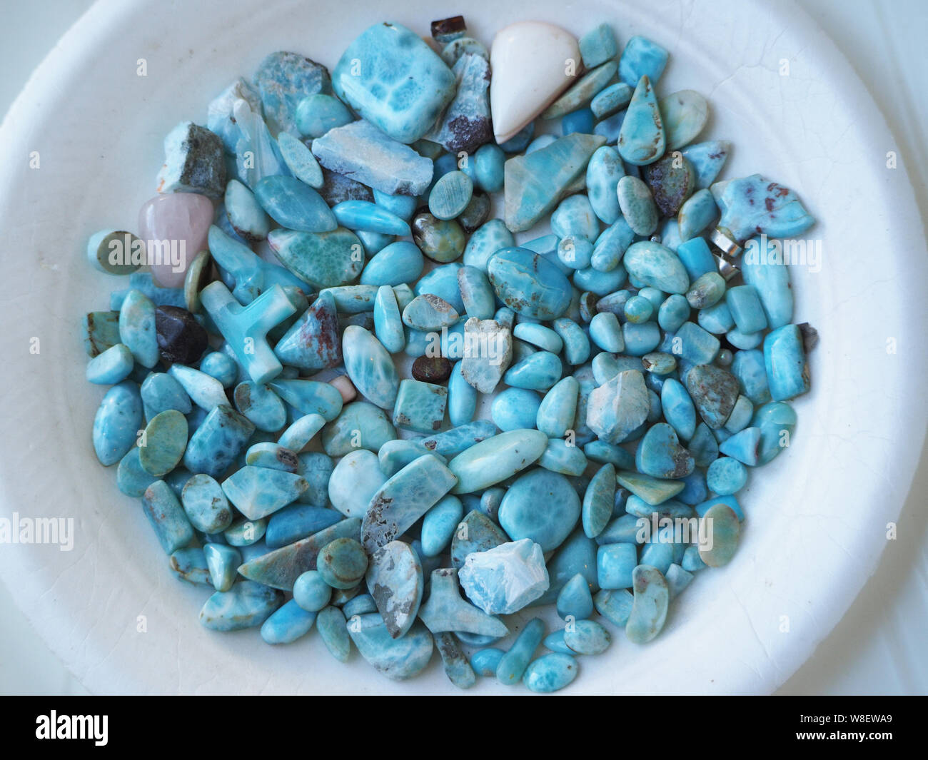 Steine Larimar. Stockfoto