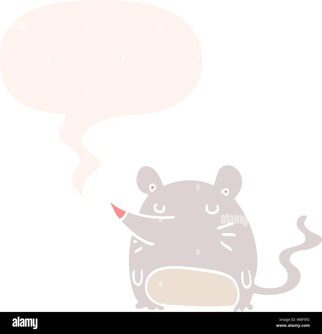 Cartoon Maus mit Sprechblase im Retro-Stil Stock Vektor