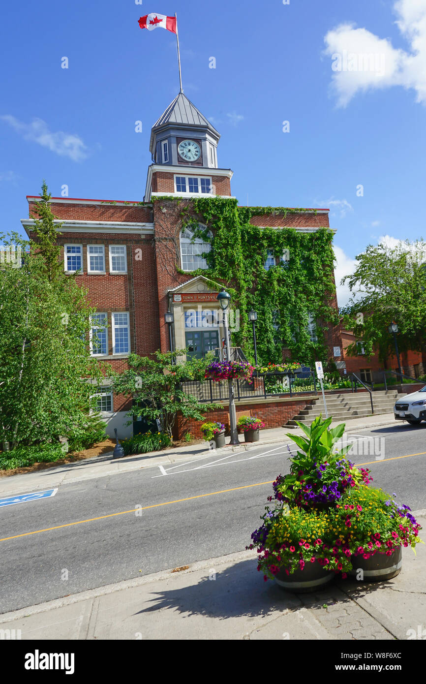 Huntsville historisches Rathaus bauen 1873 im Norden von Ontario, Kanada. Stockfoto