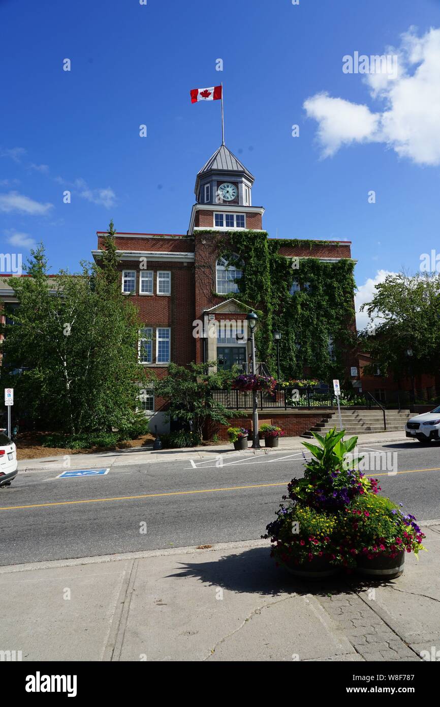 Huntsville historisches Rathaus bauen 1873 im Norden von Ontario, Kanada. Stockfoto