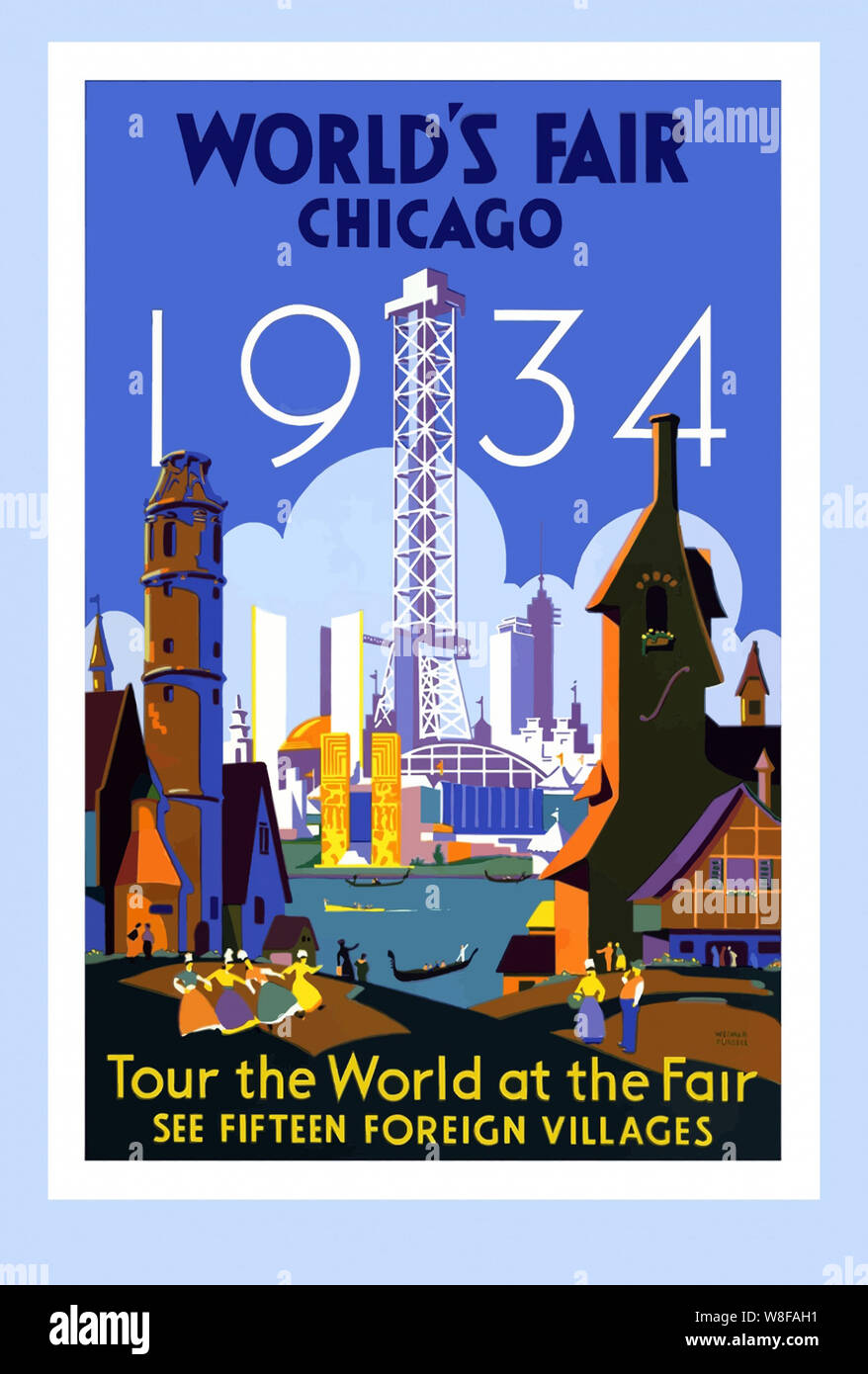 Welten Messe in Chicago Vintage Poster 1934 Stockfoto