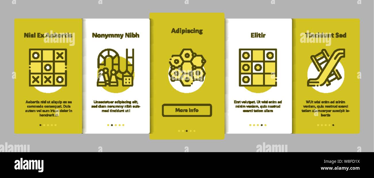 Interaktive Spiele für Kinder Vektor Onboarding Stock Vektor