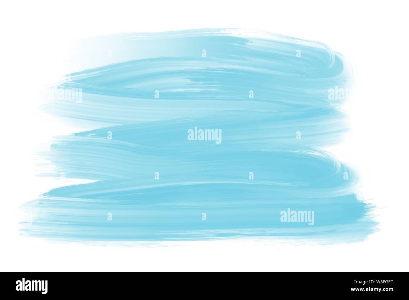 Blaue Hand gezeichnet Ölfarbe unregelmäßige Pinselstrich Fleck Muster auf weißem Hintergrund Stockfoto