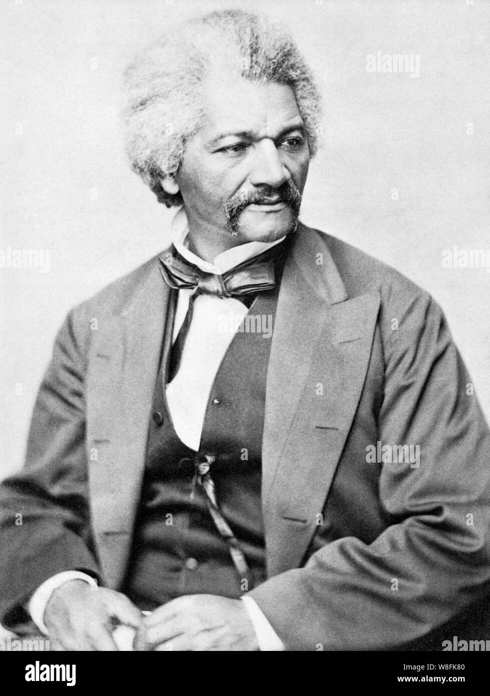 Jahrgang Porträt Foto amerikanischer Sozialreformer, Wahrheit, Redner, Schriftsteller und Staatsmann Frederick Douglass (Frederick Augustus Washington Bailey geboren) (c 1818 - 1895). Foto ca. 1870 von George Francis Schreiber. Stockfoto