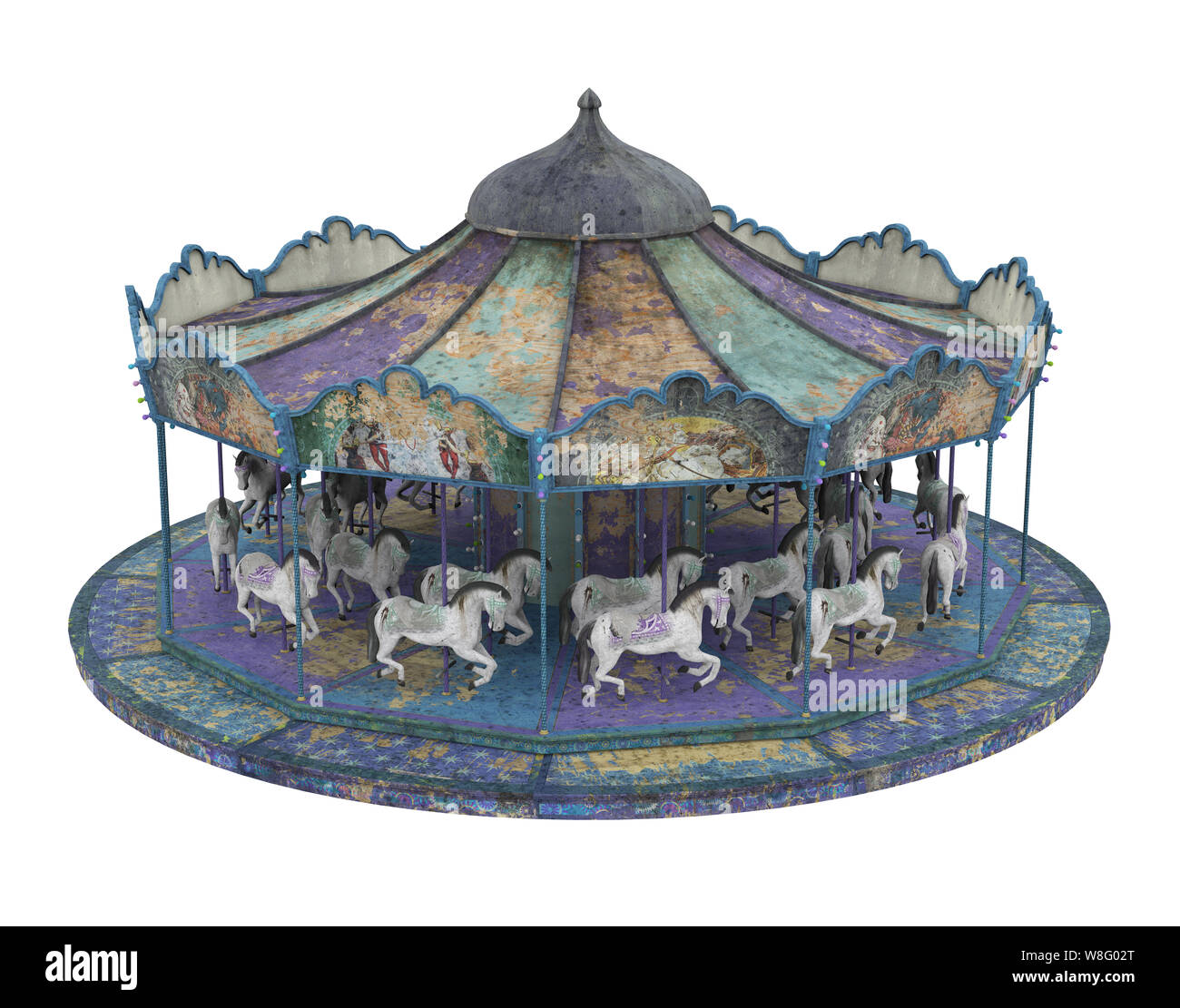 Karussell Pferd isoliert Stockfoto