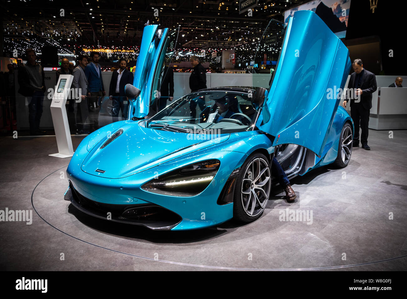 Genf, Schweiz - 6. MÄRZ 2019: Neue McLaren 720S Sport Auto auf dem 89. Internationalen Automobilsalon in Genf präsentiert. Stockfoto