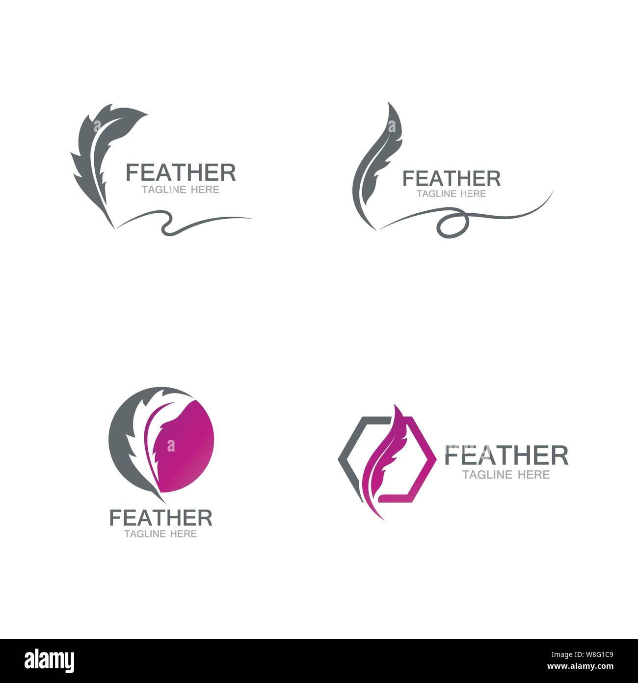 Feder logo vector Template Stock Vektor