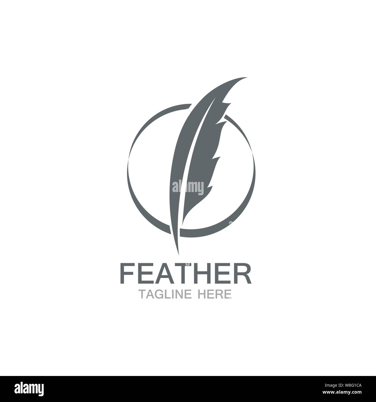 Feder logo vector Template Stock Vektor