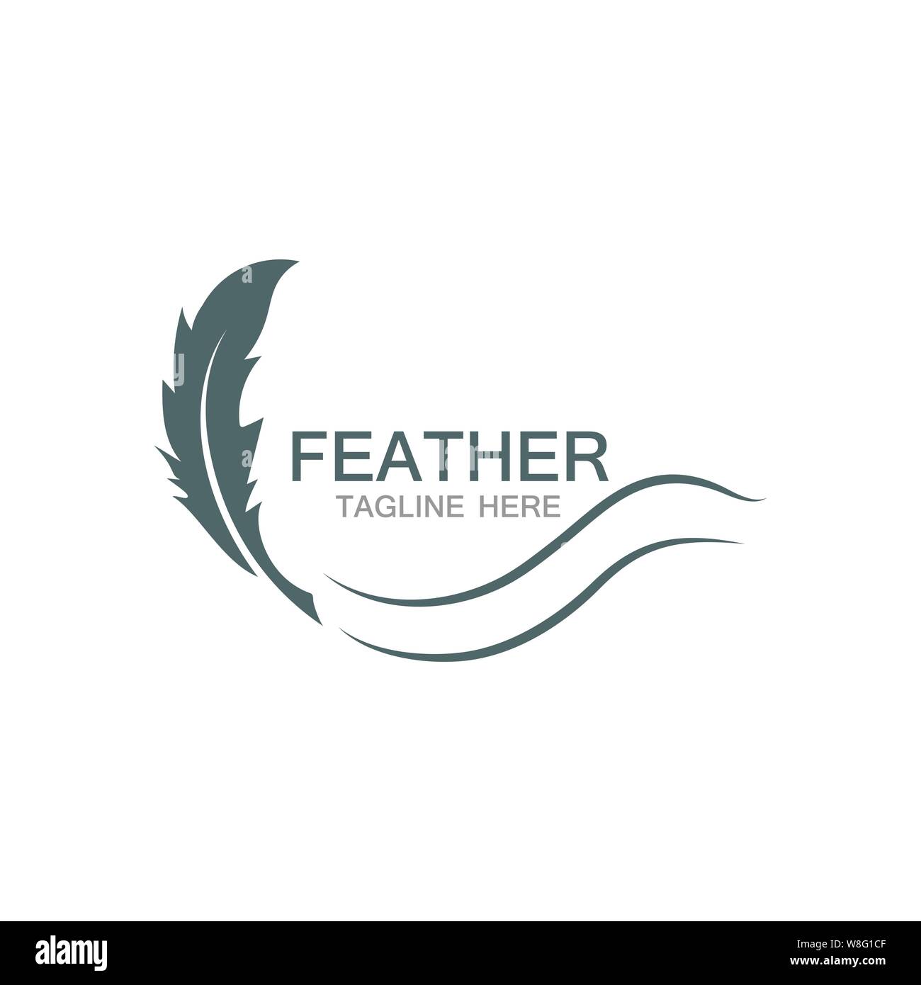 Feder logo vector Template Stock Vektor