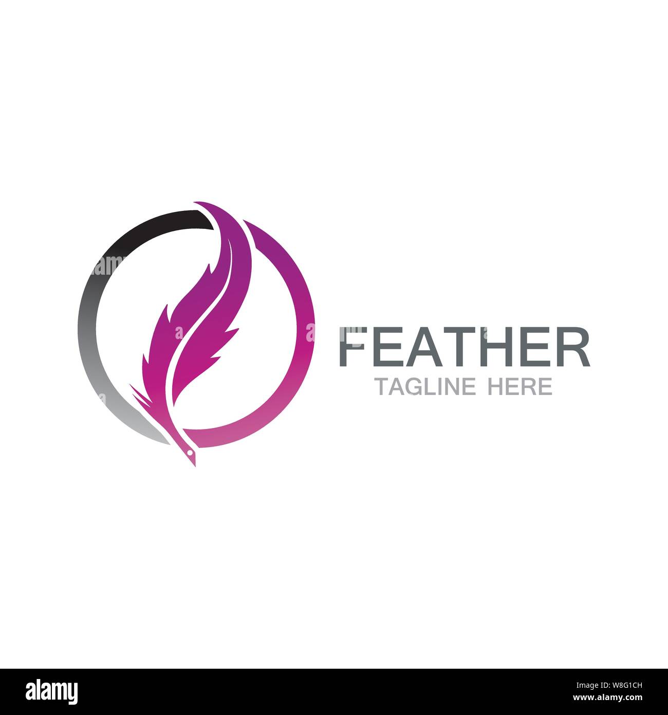 Feder logo vector Template Stock Vektor