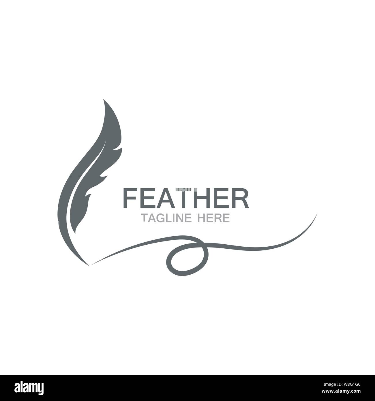 Feder logo vector Template Stock Vektor