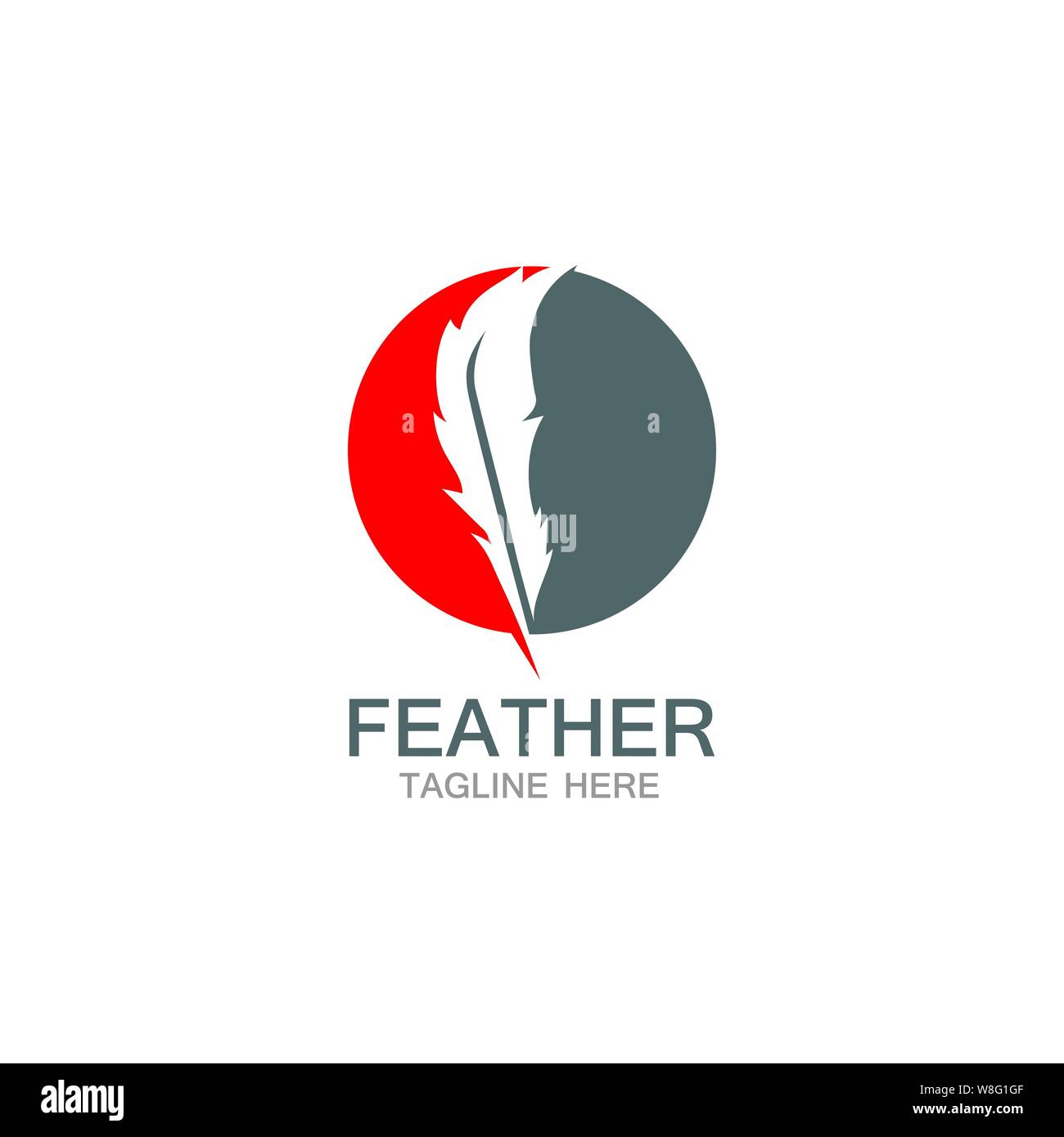 Feder logo vector Template Stock Vektor