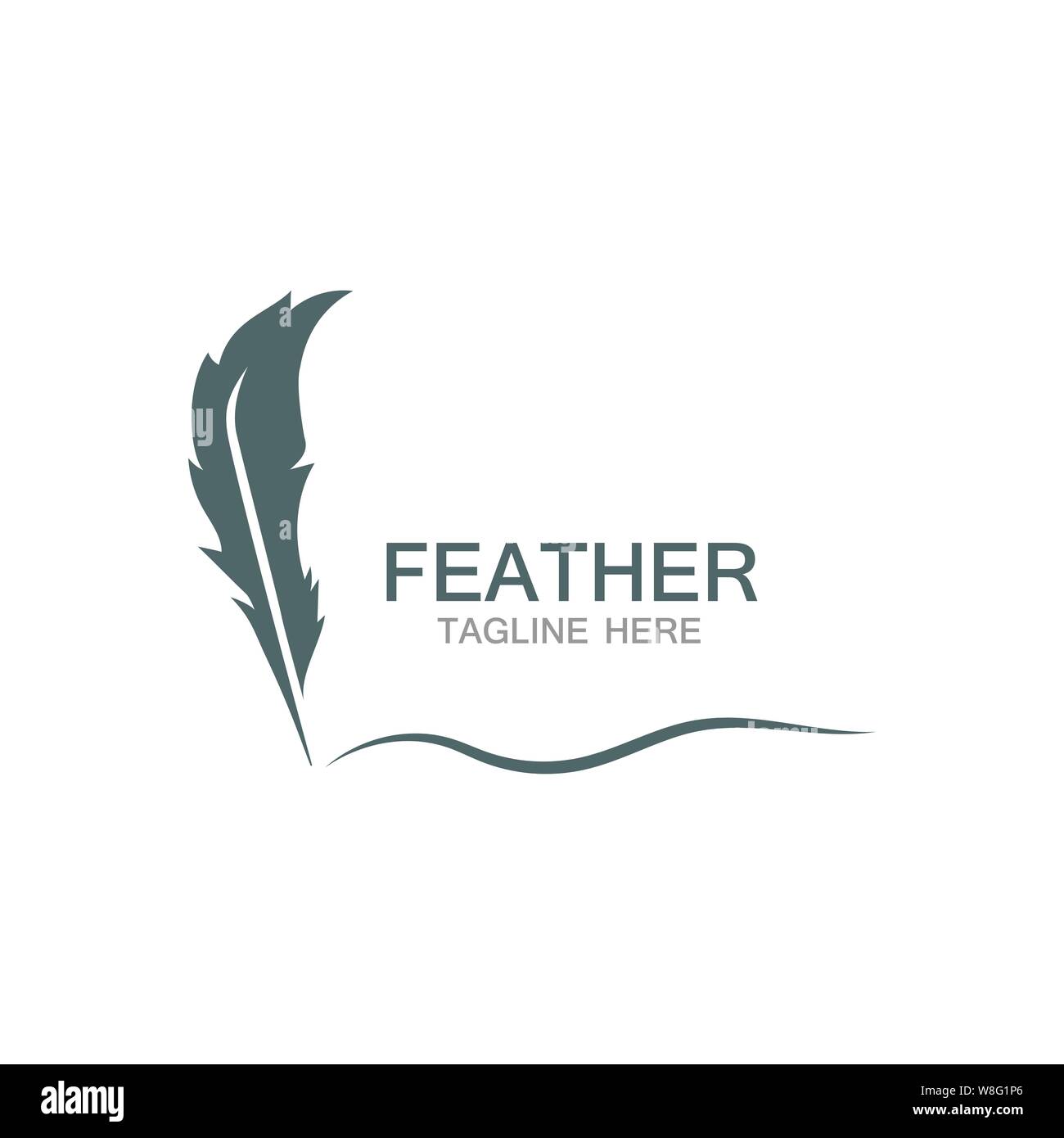 Feder logo vector Template Stock Vektor