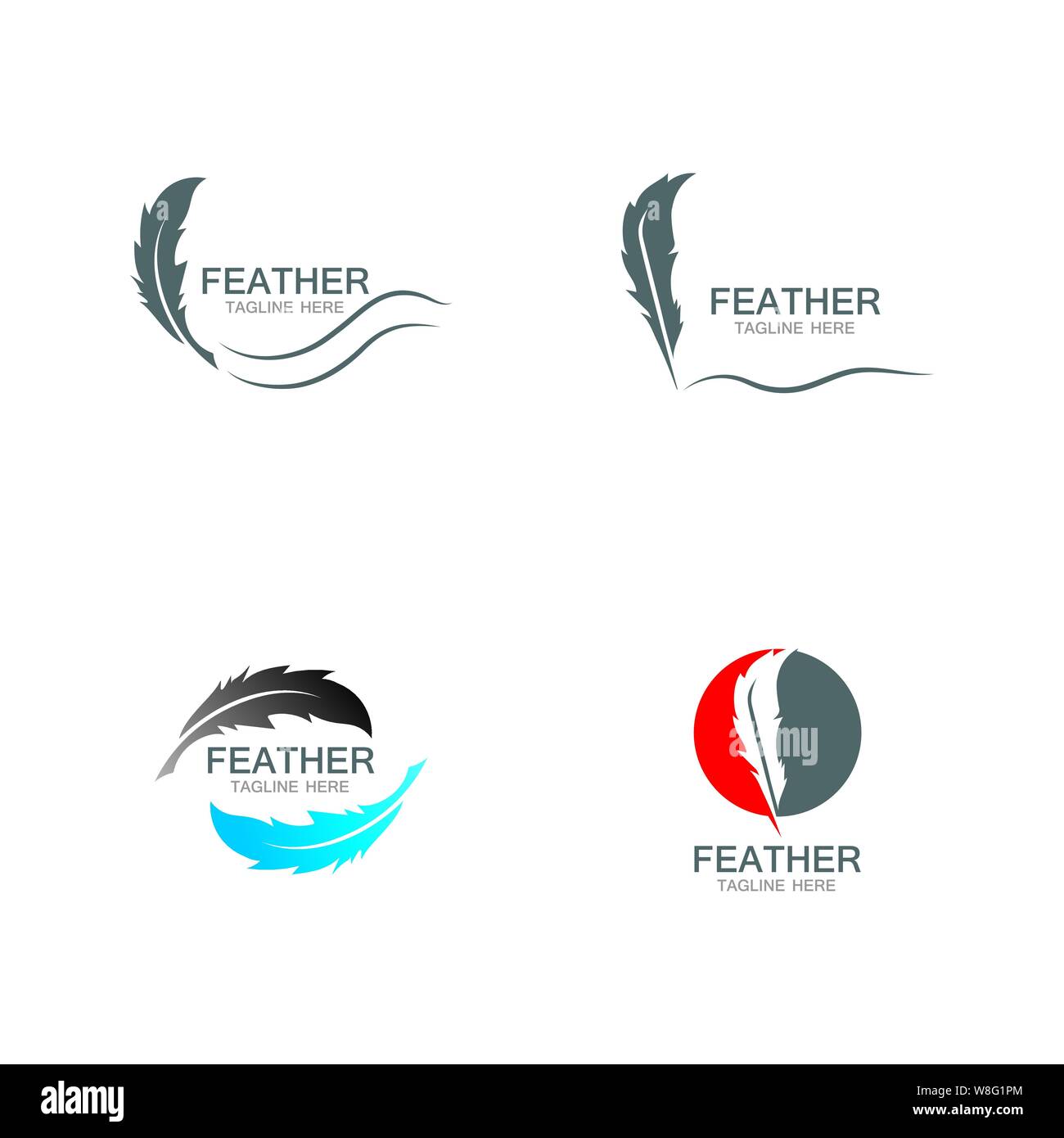 Feder logo vector Template Stock Vektor