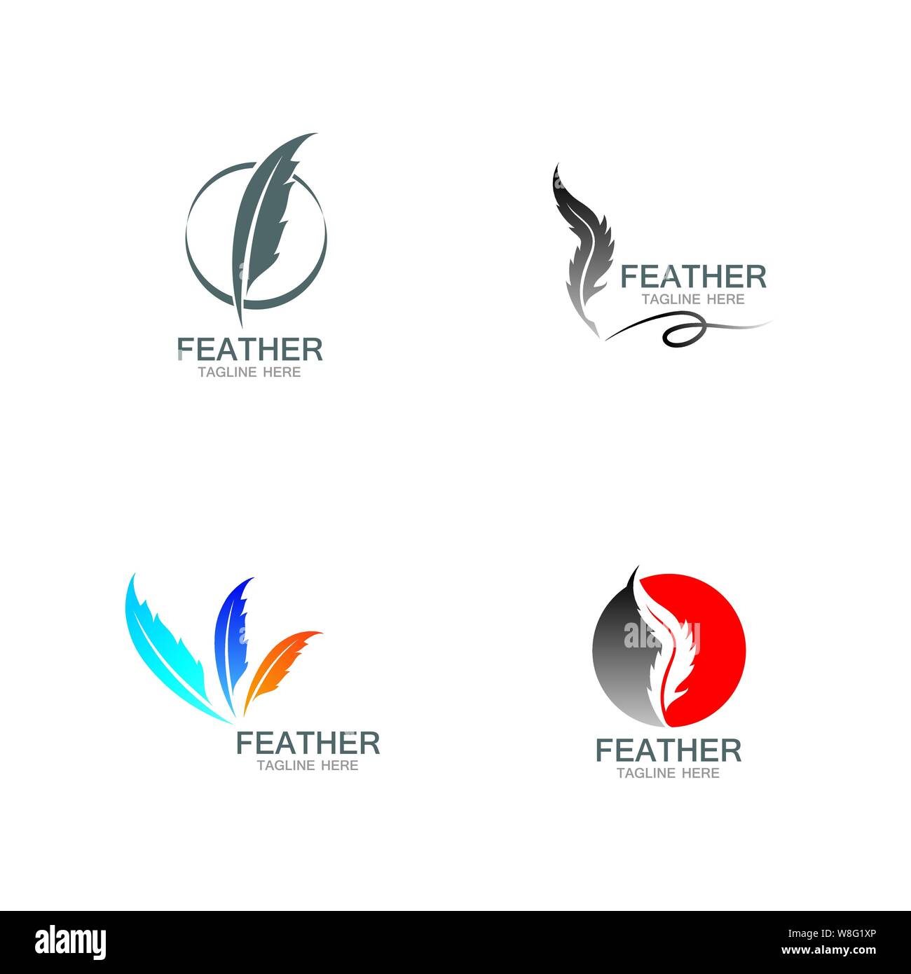 Feder logo vector Template Stock Vektor