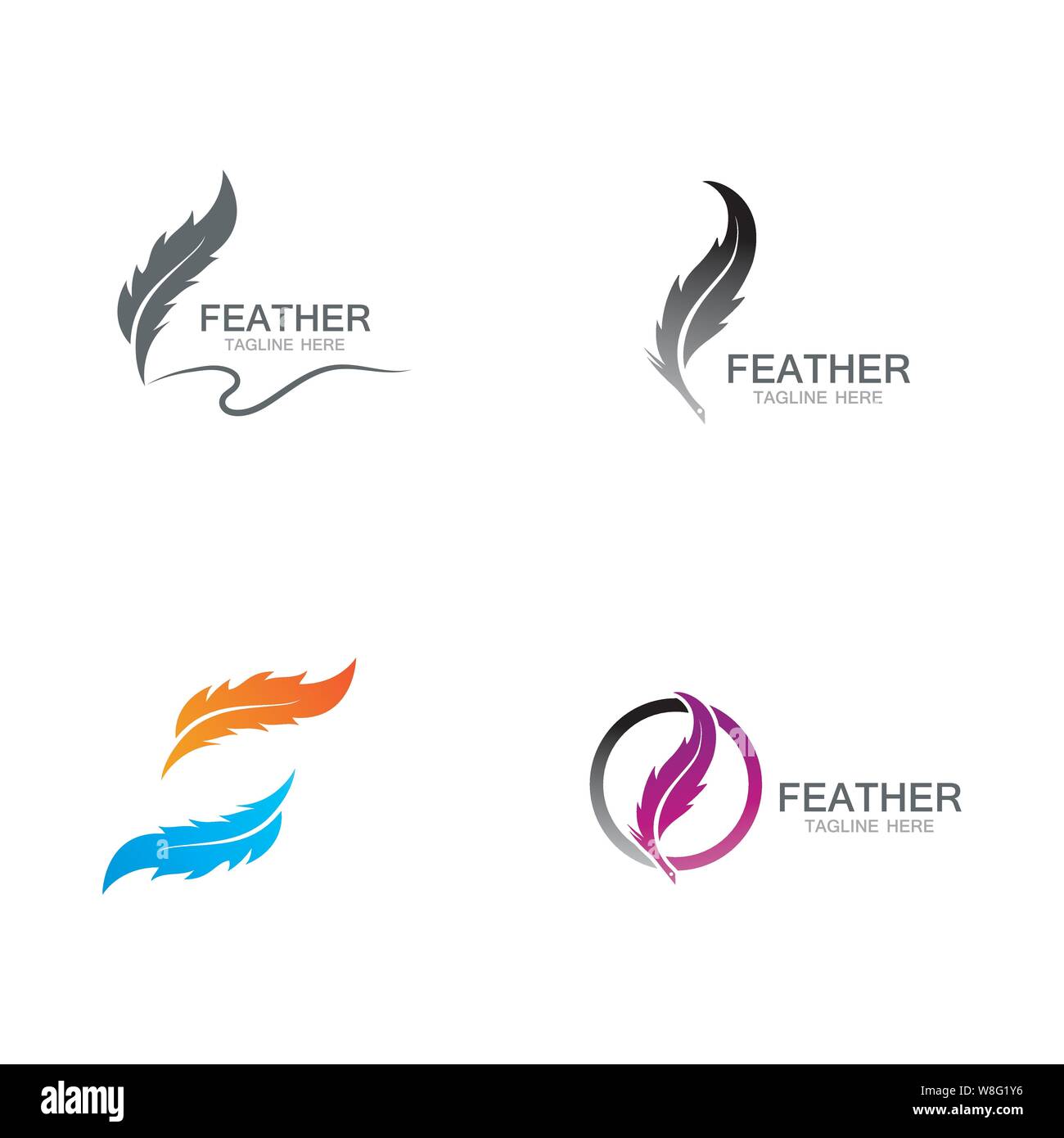 Feder logo vector Template Stock Vektor