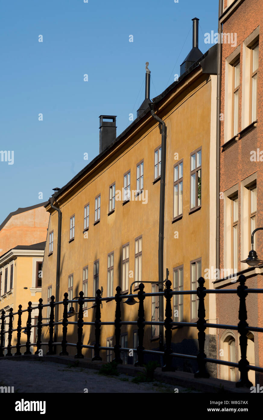 Blick auf die ‎Fashionable Nachbarschaft Stadtteil Södermalm, Stockholm, Schweden Stockfoto