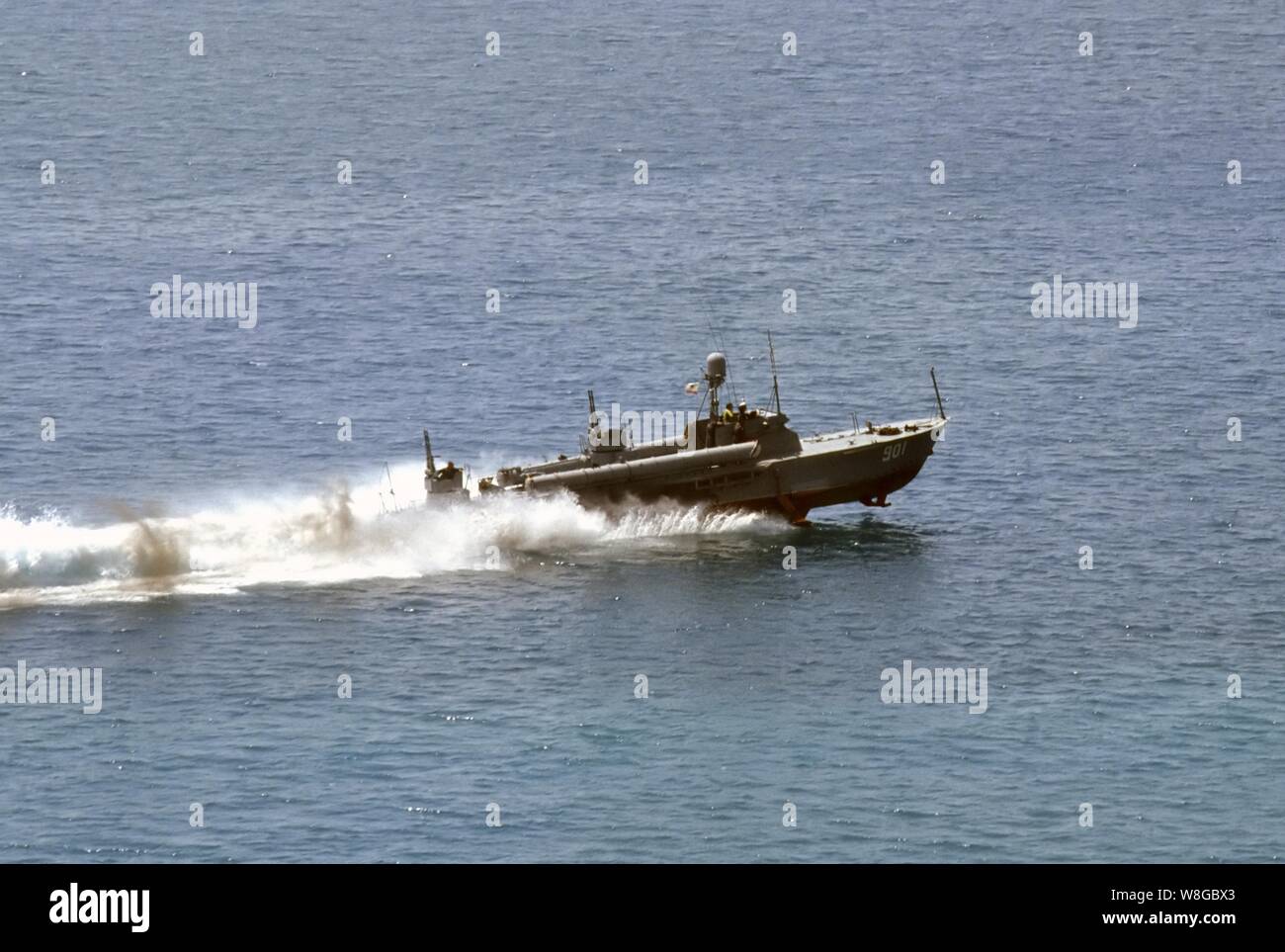 Albanien, Huchuan Klasse chinesischen Tragflügelboot Patrouillenboot Patrouillen an der südlichen Küste des Landes (August 1993) Stockfoto