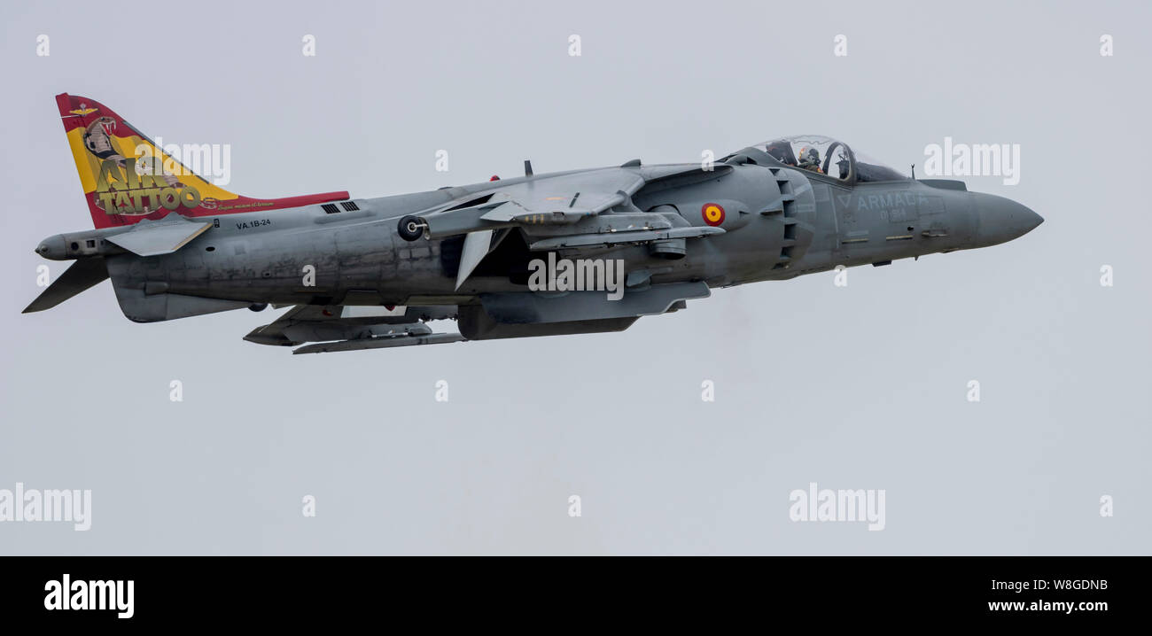 Spanisch EAV-8B Harrier IIs an der Royal International Air Tattoo 2019 Stockfoto