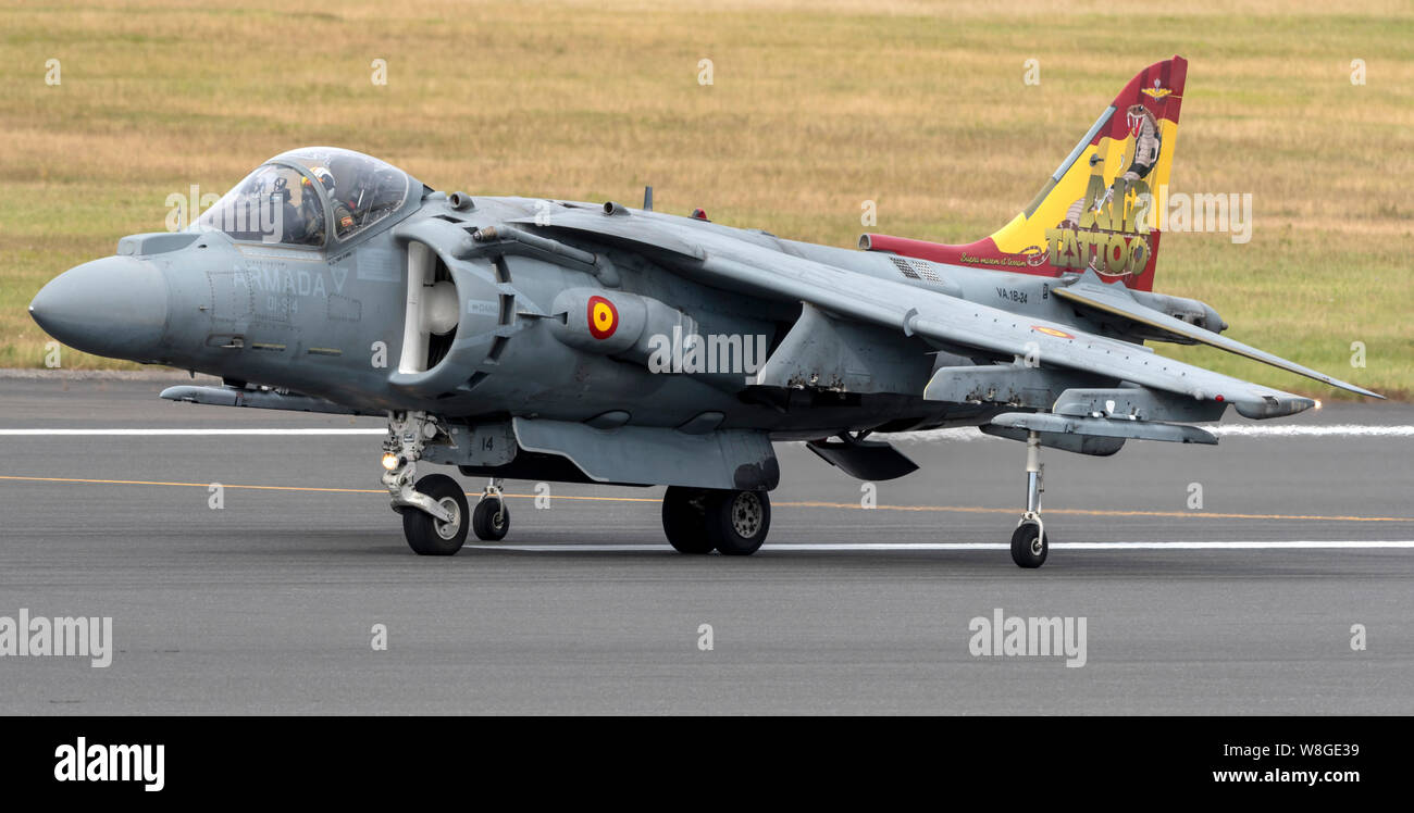 Spanisch EAV-8B Harrier IIs an der Royal International Air Tattoo 2019 Stockfoto