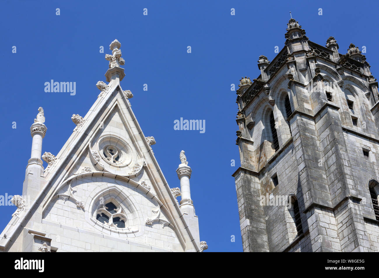 Eglise Saint-Nicolas-de-Tolentin de Brou. Bourg-en-Bresse. /Saint-Nicolas-de-Tolentin Kirche von Brou. Bourg-en-Bresse. Stockfoto