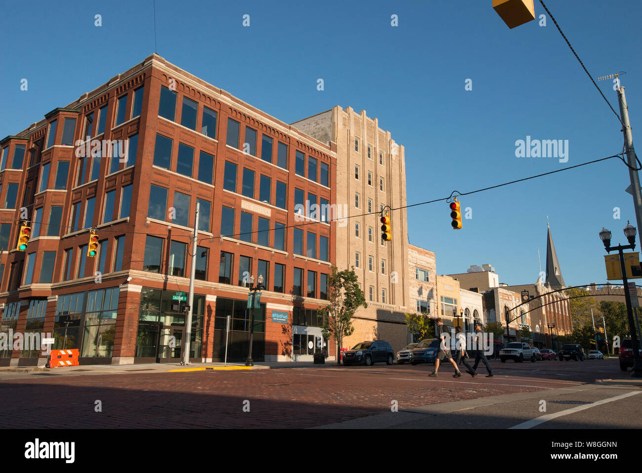 Die Innenstadt von Flint MI, am Dienstag, 4. Oktober 2016 Stockfoto