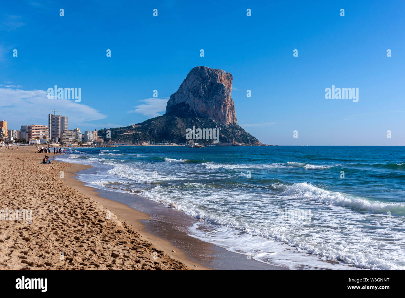 La Playa Arenal-Bol, Naturpark Penyal d'Ifac, Calpe, Alicante, Spanien Stockfoto