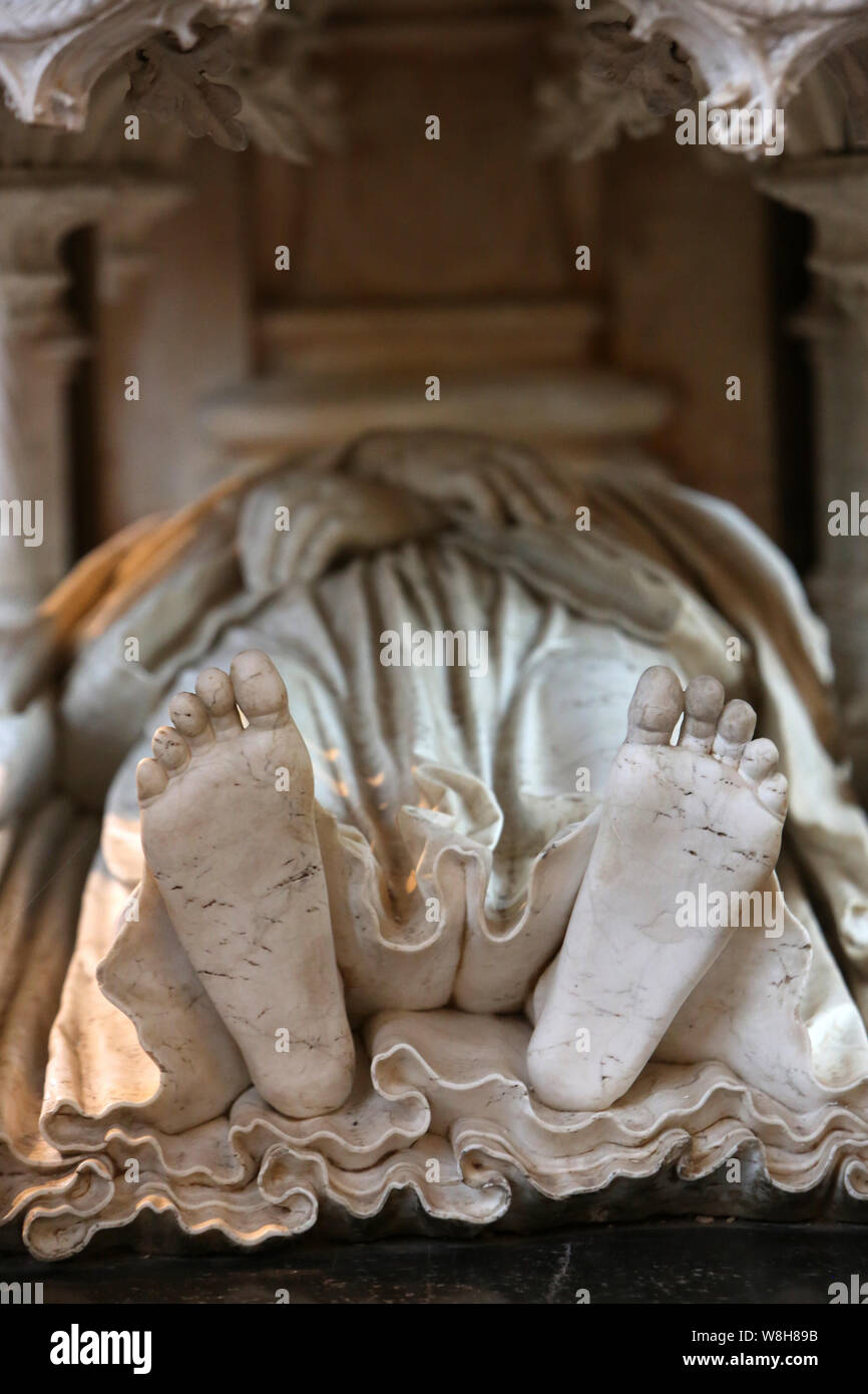 Sanctuaire de Marguerite d'Autriche. Eglise Saint-Nicolas-de-Tolentin de Brou. Bourg-en-Bresse. / Das Heiligtum von Margarete von Österreich. Saint-Nicolas-de- Stockfoto