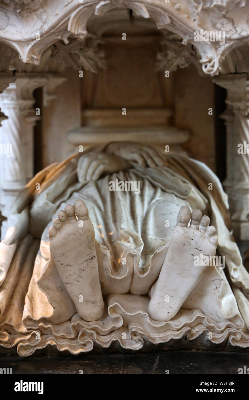 Sanctuaire de Marguerite d'Autriche. Eglise Saint-Nicolas-de-Tolentin de Brou. Bourg-en-Bresse. / Das Heiligtum von Margarete von Österreich. Saint-Nicolas-de- Stockfoto