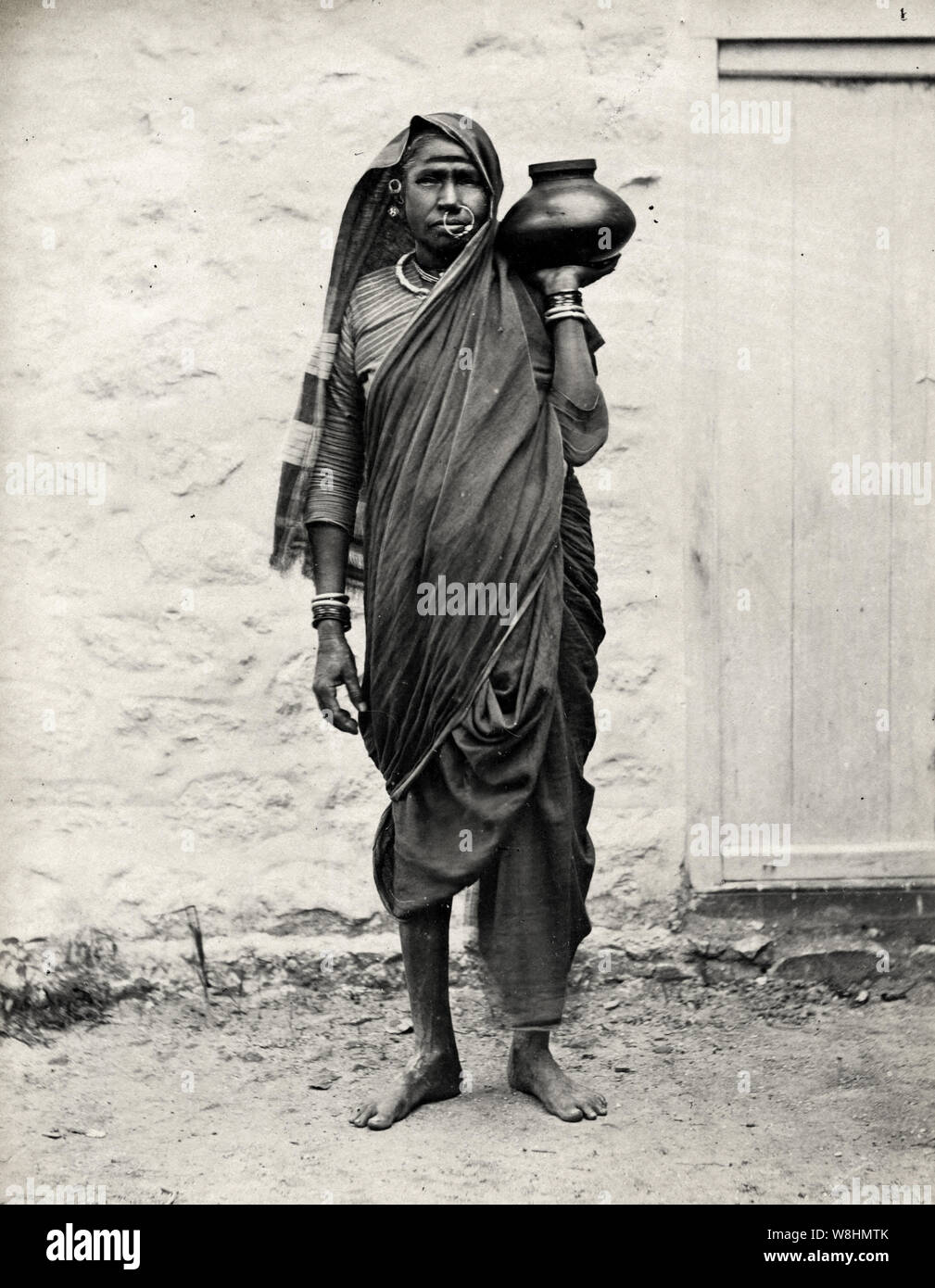 19 Vintage Fotografie - Eine indische Land Frau Stockfoto