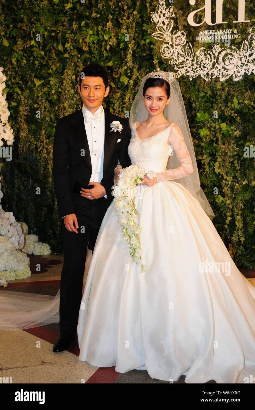 Chinesische Schauspieler Huang Xiaoming, Links und seine Schauspielerin